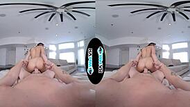 Huge Dick Slides Into Skinny Brunette