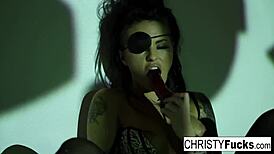 hot christy mack the pirate teases with her stunning ass. she fingers that tight wet pussy just right!
