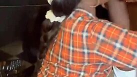 Dark Ebony Slut Throating The Life Outta Him