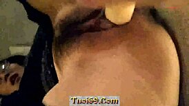 chinese girl with glasses passionately fucks her boyfriend in intense session