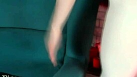 sweet eaton wearing fitted white leggings on webcam, teasing and crossdressing solo