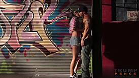 Slut Lindsay Kneels For Big Cock Blowjob