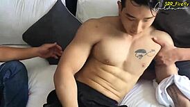 Veitnam Gay Model Showing Off Hot Body in Steamy Scene