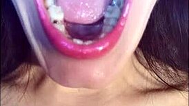 Teasing Mouth Fetish with Sexy Female Dirty Talk for Fans