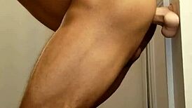 bisexual twink plays with dildo in shower fun