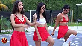 Rebellious Dj, Horny Cheerleader, And Wet Patient In Lesbian Tit Scene