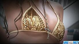 wow, stunning babe strips tight bikini for sexy teasing 😍