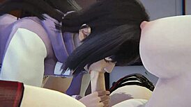 hey, sakura fucks hinata futanari in 3d 😍