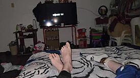 his best friend's girlfriend strips naked and plays for him without hesitation