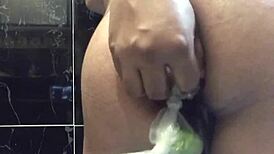 Young teen explores anal with toys