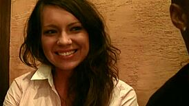 Brunette Sucks Black Cock for Money