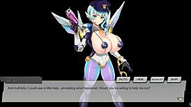 in this hentai game, policewoman gets handcuffed and fucked silly until she squirts