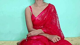 Amateur couple in saree gets pussy licked and fucked hard.