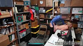 Black Cop Catches Petite Teen 18+ Stealing At Work