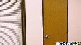 Office clerks Jayden Marcos and Logan Aarons get horny with bareback rimjob action.