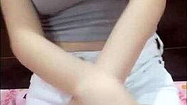 asian babe shows big tits on webcam