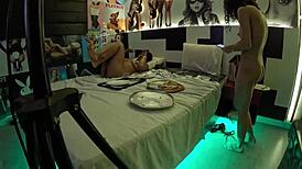 At the motel with two naughty girls stripped after filming scenes