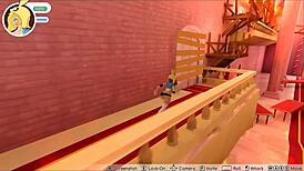 Hentai Game Ep 2: Futanari Candy Gets Assfucked by People in Parody Fight