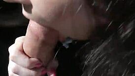 Stranded teen sucks for outdoor facial finish