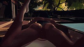 Smoking hot girl with green hair performs in pov 3d porn scene