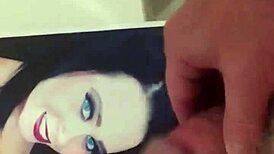 I made a cum tribute for my friend, shooting loads all over her picture in this masturbation session.