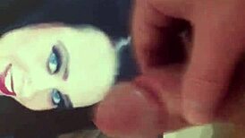 I made a cum tribute for my friend, shooting loads all over her picture in this masturbation session.