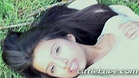 Little Lupe Rubbing and Fingering Her Tight Latina Pussy
