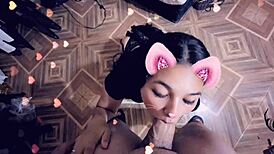 Damn, watch this 18-year-old brunette cheerleader sucking on Snapchat! Can you believe her homemade skills?