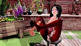 Big ass and tits in 3D hentai get handjob to explosive orgasm!