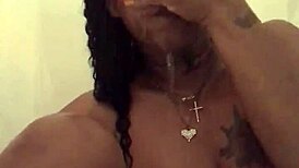 playing with dildo in shower