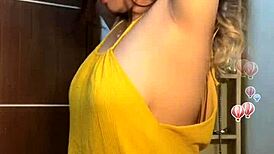 look at this sexy girl flashing her big tits!