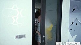 My18teens beauty fingers wet pussy at home. Her delicate moves captivate.