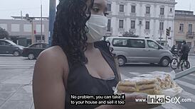 Tempting Peruvian Brunette Candy Seller Caught by Perverted Buyer for Hardcore Ride