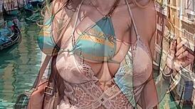 AI Blonde in Venice Publicly Flashes Pussy Under Skirt Outdoors