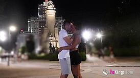 Natali Quinn Flashing Big Tits in Public Sex Around Madrid. Tourists Can't Resist Her Wild Exhibitionism!