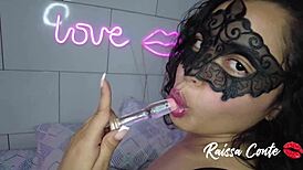 Transparent Anal Plug In Oiled Ass