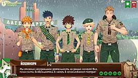 Keitaro Jerks Off Intensely In The Shower During Game Friends Camp Episode 6 With Russian Voice Acting