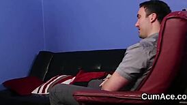 Horny Peach gets a cumshot on her face and swallows all the ejaculate