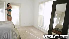 six foot goddess alison tyler crams her pussy with a big toy