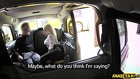 busty blonde estate agent chick in cab