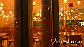 Hot German milf Harleen Van Hynten gets cum on fake tits.