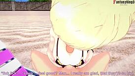 Marin Kitagawa on the Beach in Hentai POV