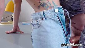 Lovesome nympho girl seduced and banged by senior tutor in group