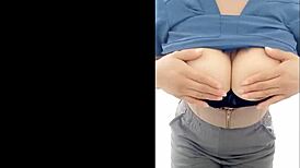 Why is the latina cleaner showing her big tits in the bathroom?