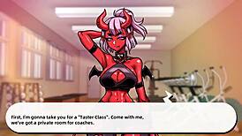 succubus gives blowjob at lewd gym on first day