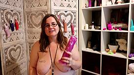 BBW Topless Woman Uses Female Condom