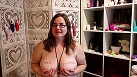 BBW Topless Woman Uses Female Condom