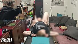 Redhead amateur TIED UP and FUCKED on massage table, AMAZING ORGASM