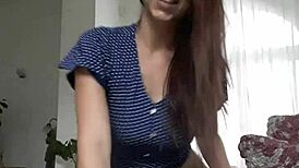 Wow, this horny teen girl's wet pussy drives me crazy! Can't believe her natural tits and wild energy.