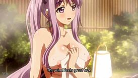 An intriguing anime hentai scene featuring characters with big asses, tits, and boobs in a sexy cumshot moment.